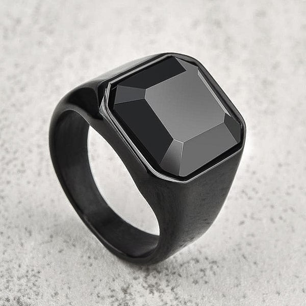 Large black square signet ring