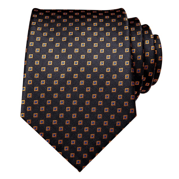 Black gold modern polka dot silk tie