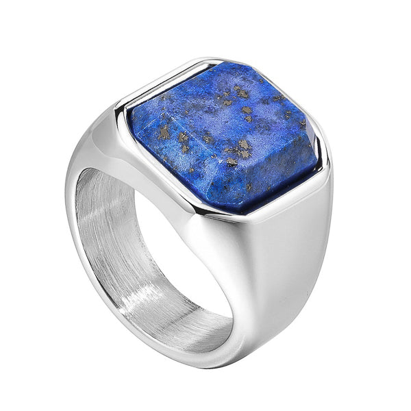 Square blue lapis lazuli ring