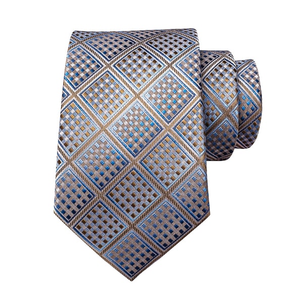 Champagne blue diamond silk tie