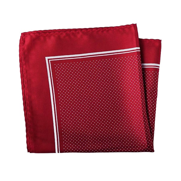 Red micro dot pocket square