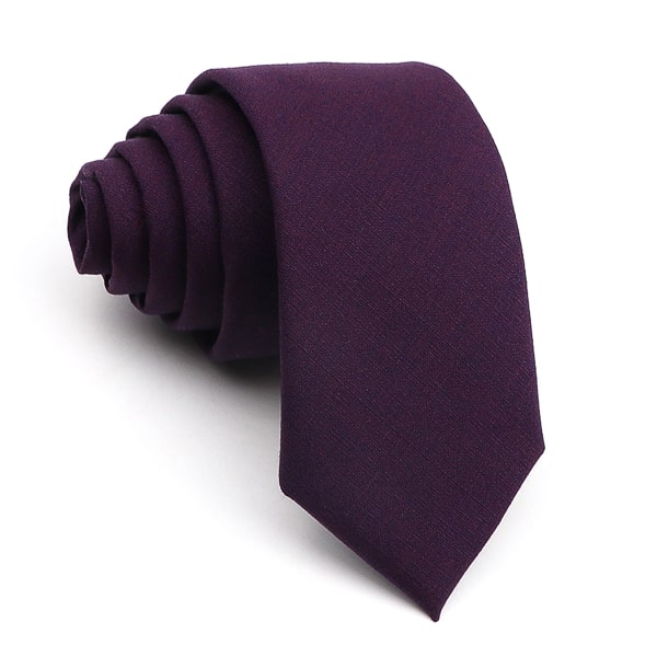 Solid dark purple skinny tie