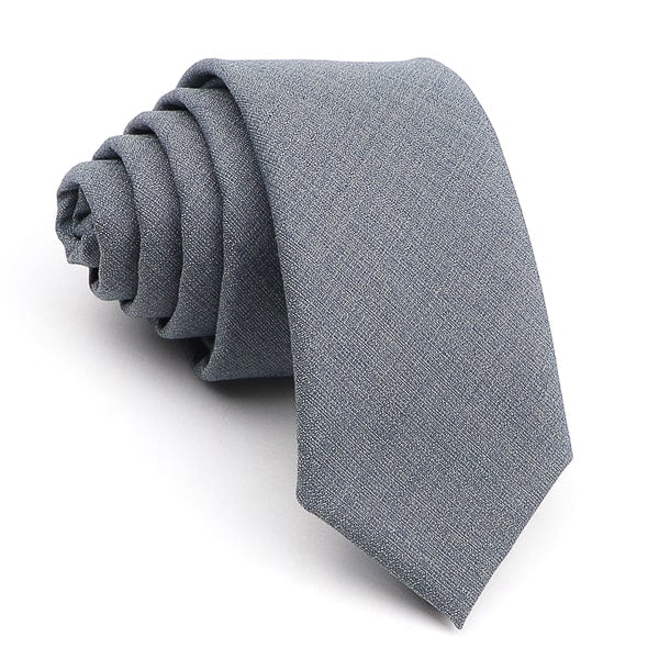 Solid grey skinny tie
