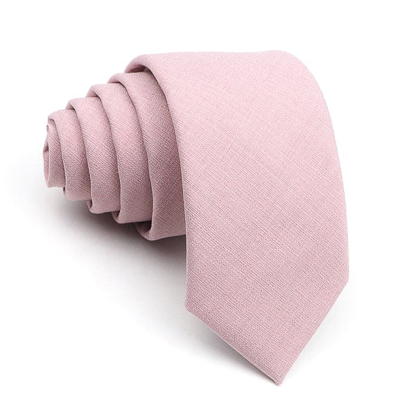 Solid light pink skinny tie