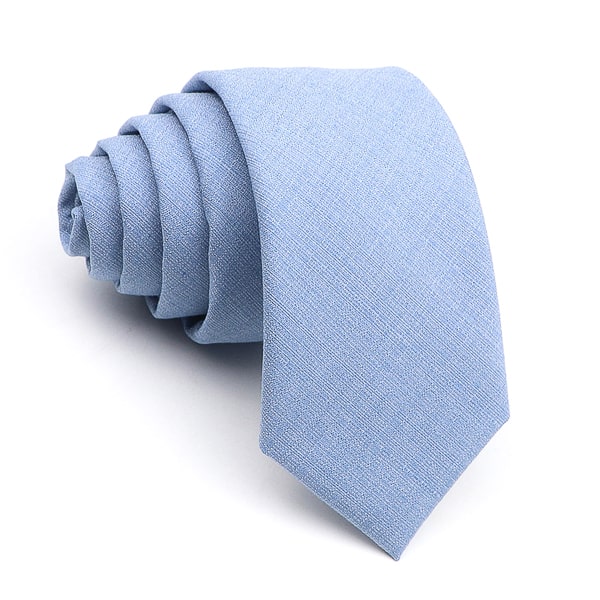Solid sky blue skinny tie