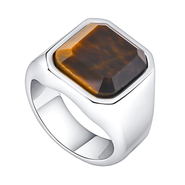 Square tiger eye ring