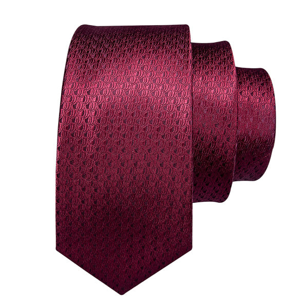 Wine red silk tie