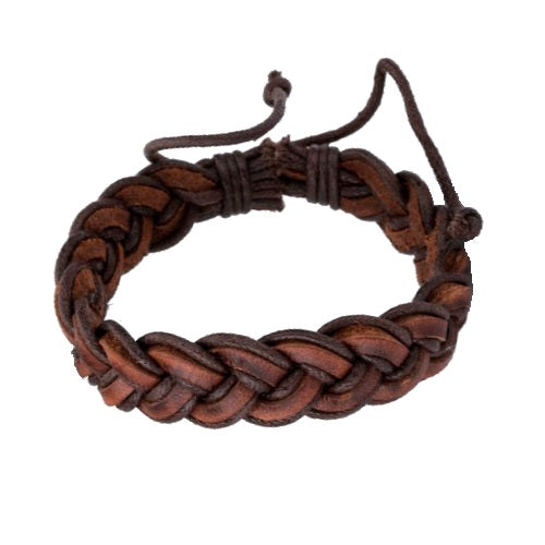 Classy Men Brown Leather Braided Bracelet - Classy Men Collection