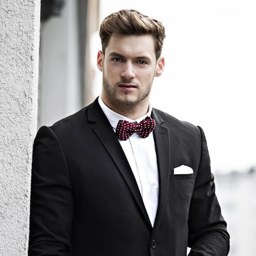 Classy Men Knitted Bow Tie Red