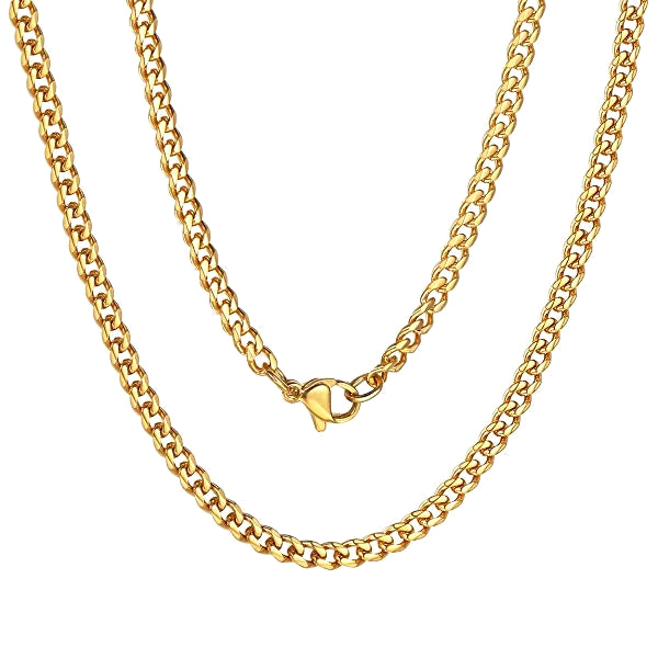 Collana a catena barbazzale in oro da 3,5 mm di classe da uomo