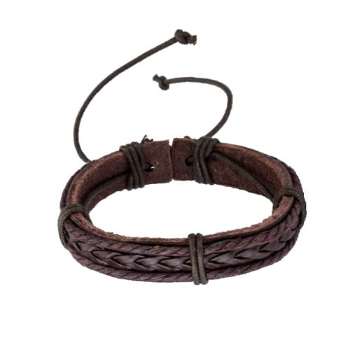 Classy Men Brown Thick Leather Bracelet - Classy Men Collection