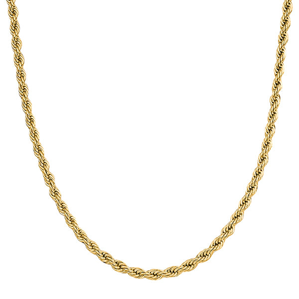 5mm Gold Rope Chain Necklace Made Of 316L Stainless Steel