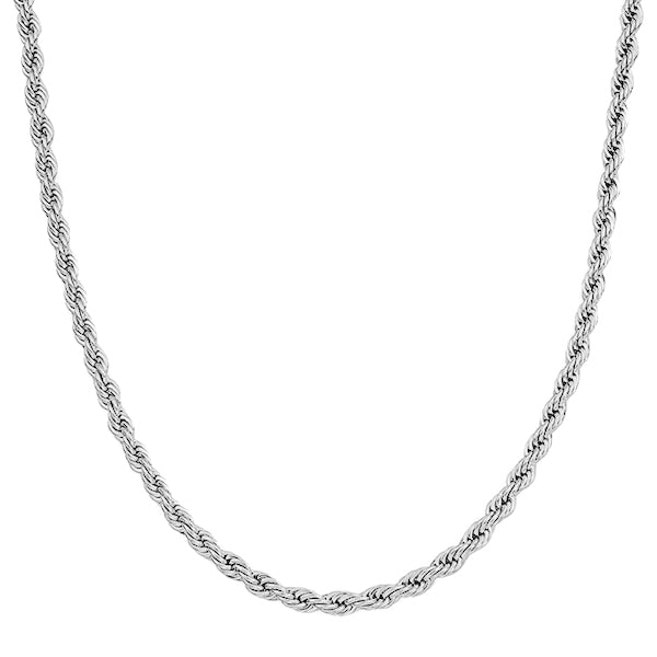 5mm Silver Rope Chain Necklace Made Of 316L Stainless Steel