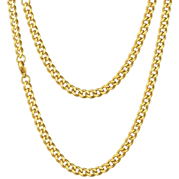Collana a catena barbazzale in oro da 5 mm di classe da uomo