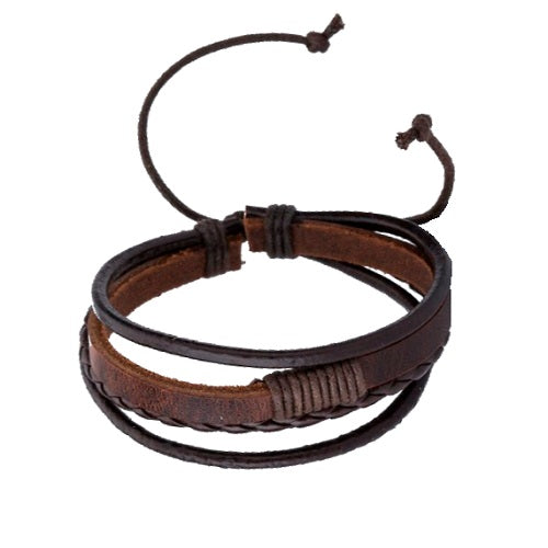 Classy Men Brown Triple Leather Bracelet - Classy Men Collection