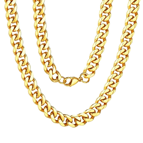Collana a catena barbazzale in oro da 8 mm di classe da uomo