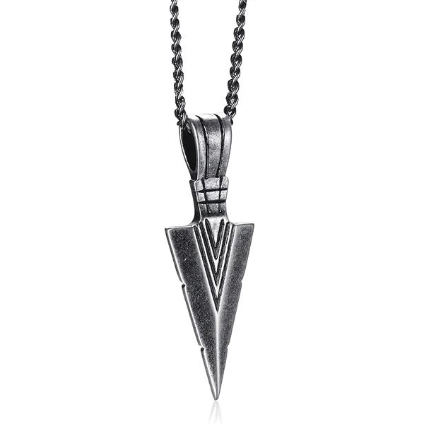 Classy Men Antique Arrowhead Pendant Necklace