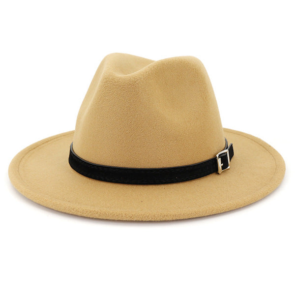 Classic beige fedora hat for men