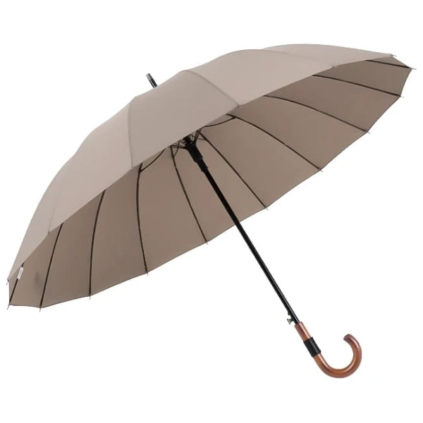 Beige gentleman's windproof umbrella open
