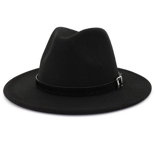 Classic black fedora hat for men