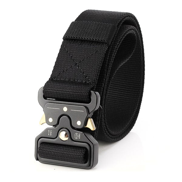 Black Nylon Web Belt For Men 