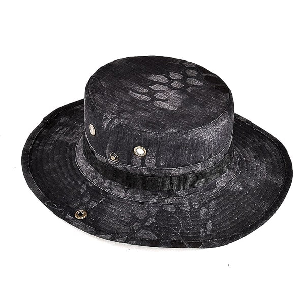 Black snake boonie wide brim sun hat for men