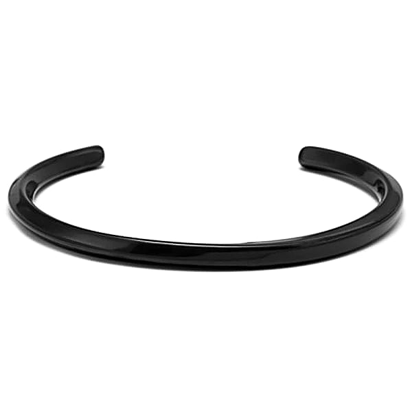 上品なメンズ ツイスト ブラック カフ ブレスレット