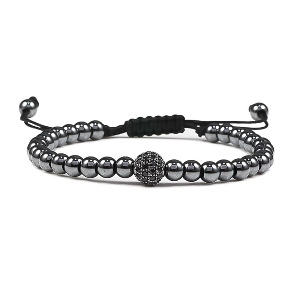 Black adjustable luxury bracelet for men