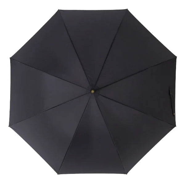 Black strong wooden umbrella topside