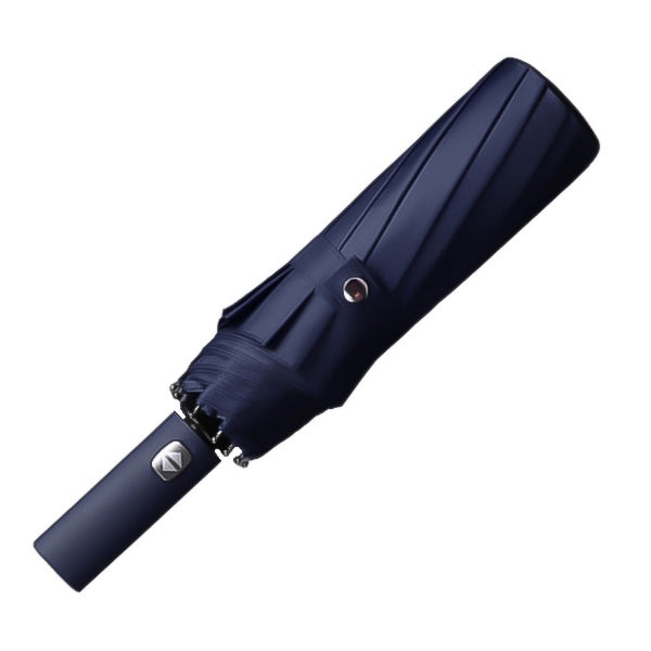 Blue automatic folding rain umbrella for men