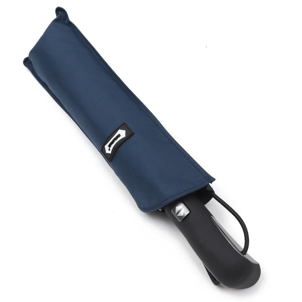 Blue automatic windproof umbrella inside the protective cover bag