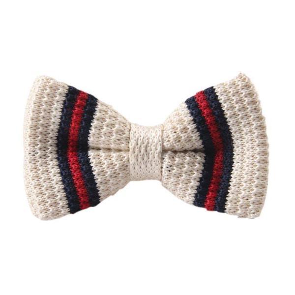 Classy Men Knitted Bow Tie White/Red - Classy Men Collection