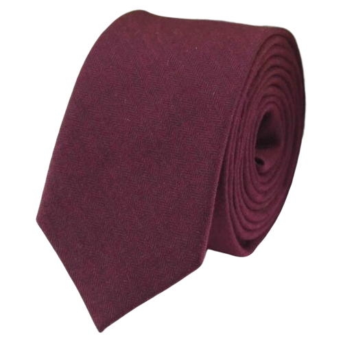 Cravatta da uomo in cotone bordeaux di classe
