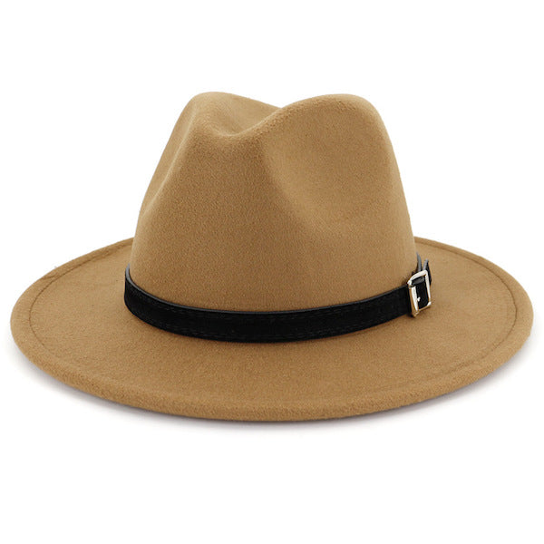 Classic camel fedora hat for men