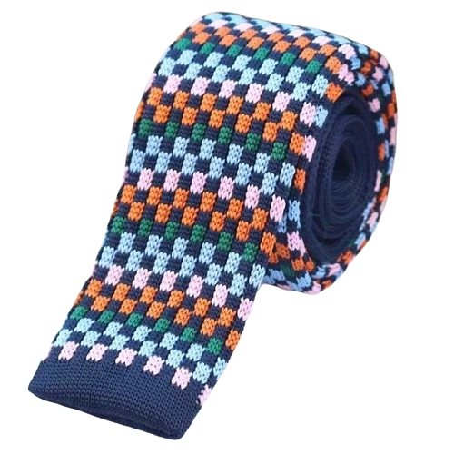 Classy Men Colorful Pixel Square Knit Tie