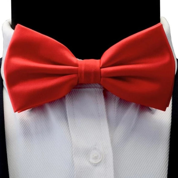 Classy Men Red Silk Pre-Tied Bow Tie