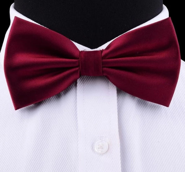 Classy Men Wine Red Silk Pre-Tied Bow Tie