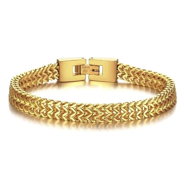 Bracciale da uomo di classe in oro a coda di volpe a 2 file