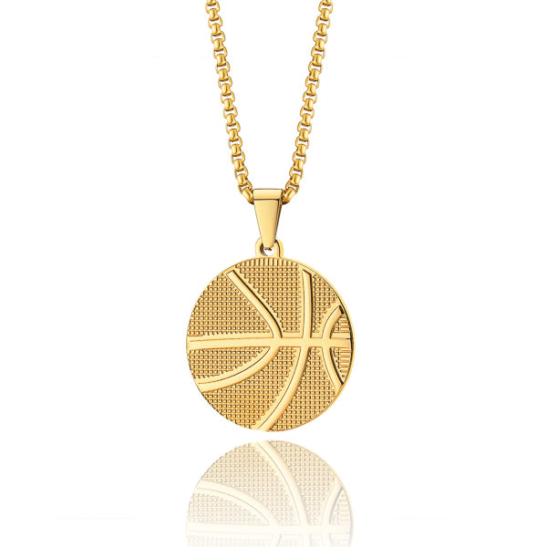 Gold basketball pendant necklace
