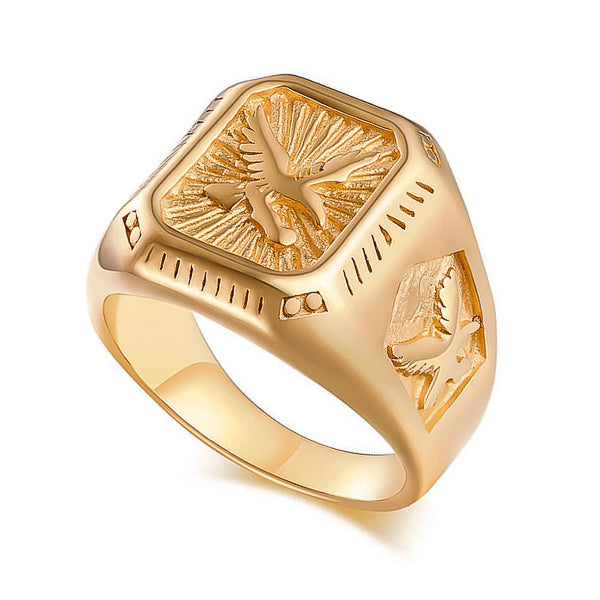 Gold eagle ring