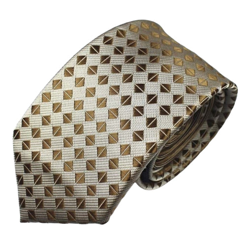 Classy Men Gold Luxury Silk Narrow Tie