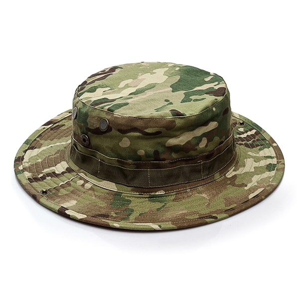 Green camouflage boonie wide brim sun hat for men