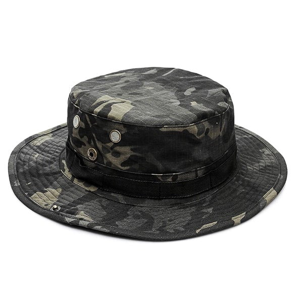 Grey camouflage boonie wide brim sun hat for men