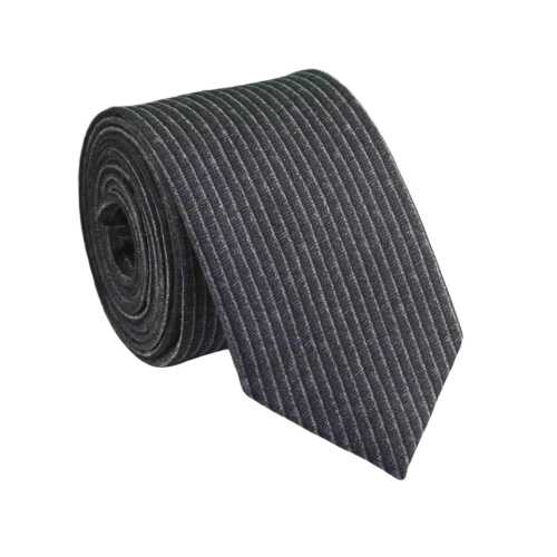 Classy Men Grey Striped Cotton Necktie