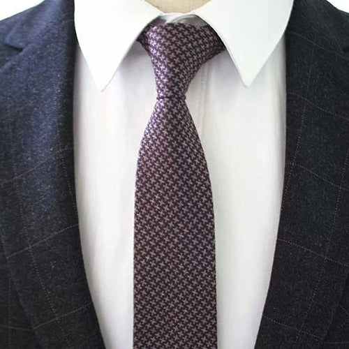 Classy Men Grey Purple Cotton Necktie
