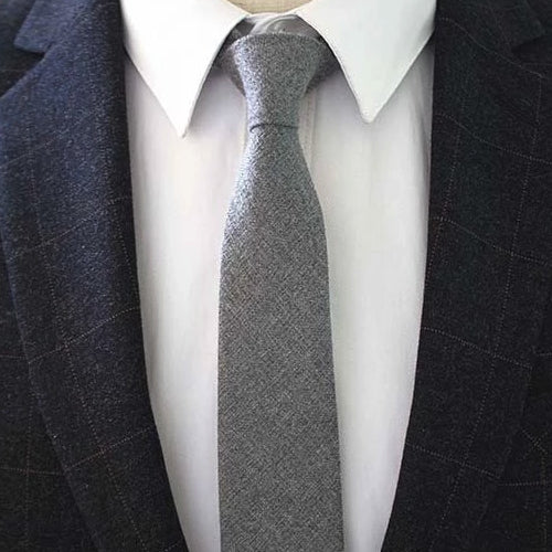 Classy Men Grey Cotton Necktie