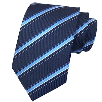 Classy Men Classic Midnight Blue Striped Silk Tie - Classy Men Collection