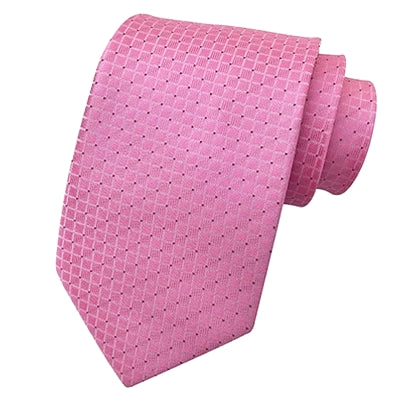 Classy Men Classic Pink Mini Check Silk Tie - Classy Men Collection