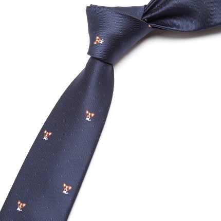 Classy Men Blue Chihuahua Skinny Tie - Classy Men Collection