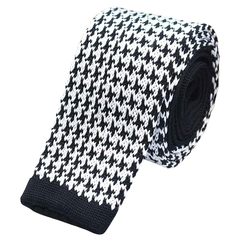Classy Men Houndstooth Square Knit Tie